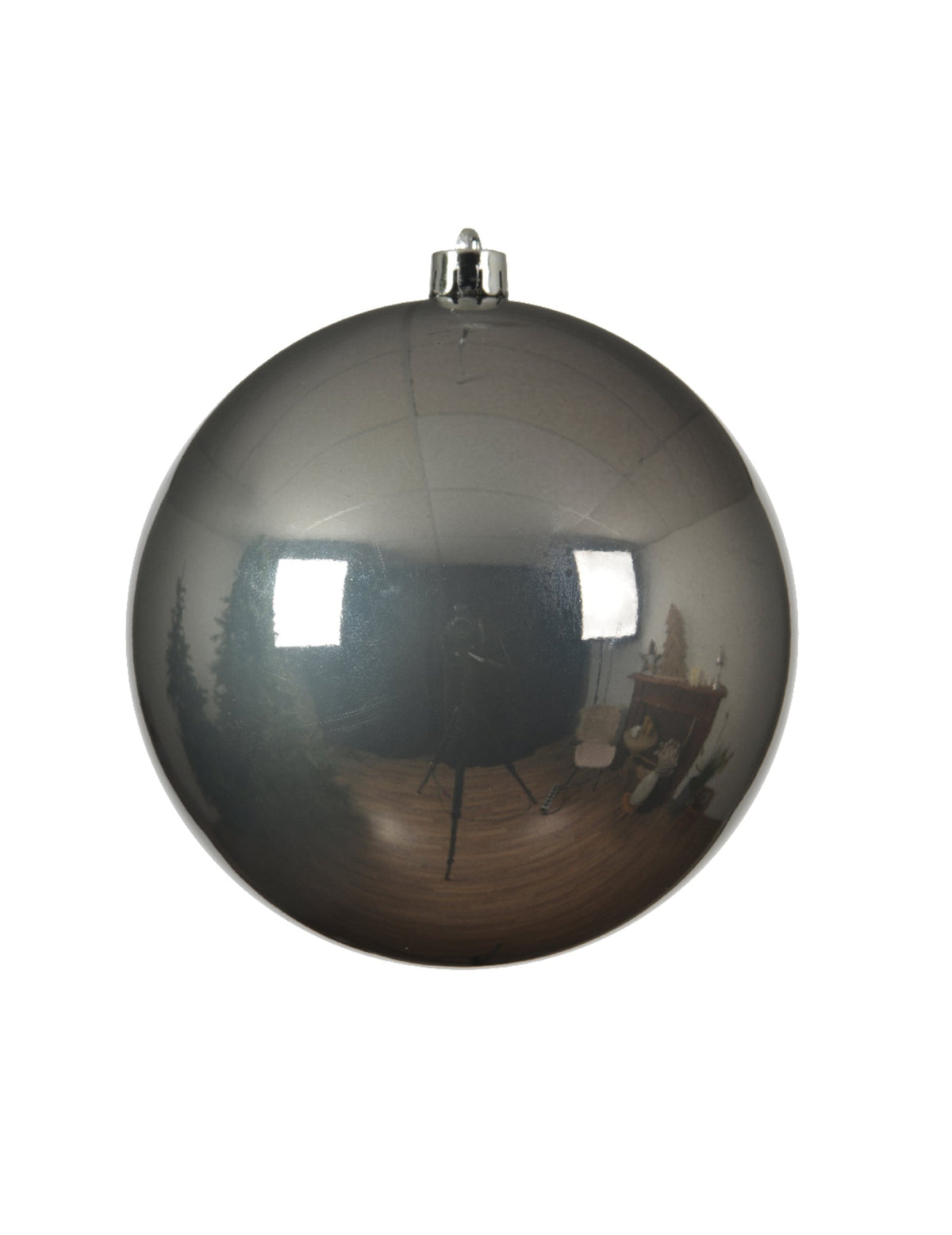 Boule de Noël géante argentée brillante