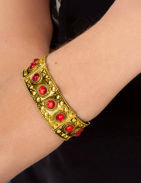 Pulseira rainha medieval vermelho adulto