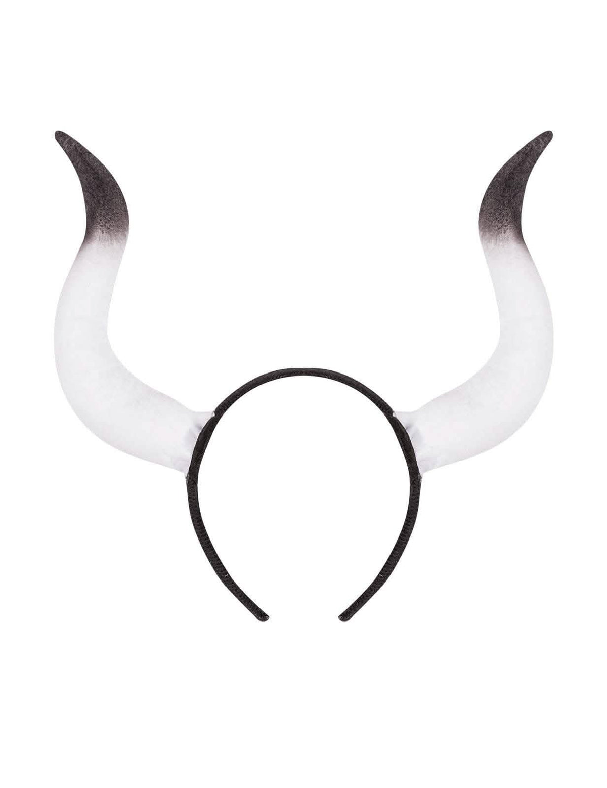 Bandolete com cornos de touro para adulto branco e preto