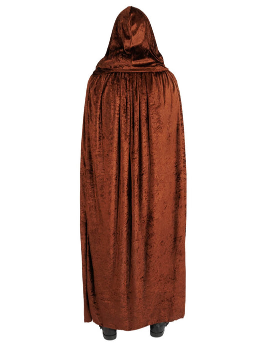 Capa muito longa veludo castanho luxo 202 cm