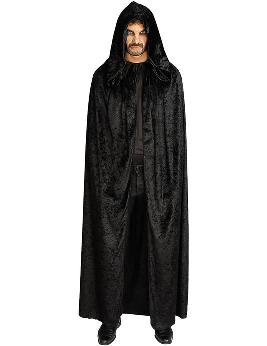 Capa muito longa veludo preto luxo 202 cm