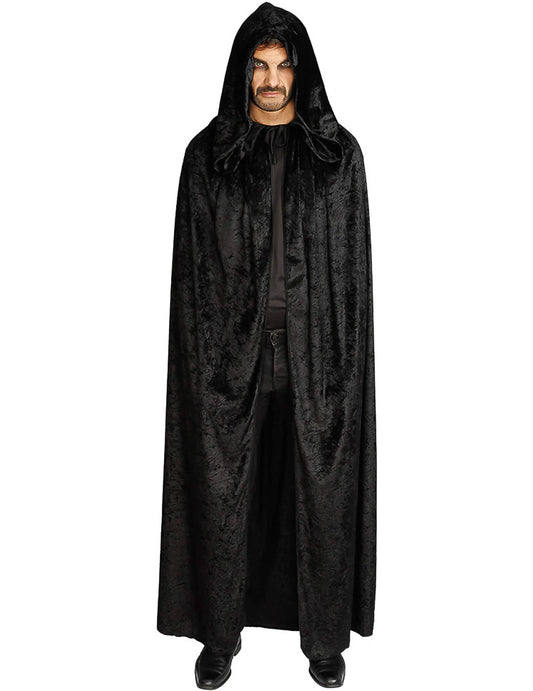 Capa muito longa veludo preto luxo 202 cm