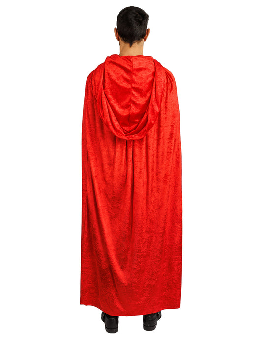 Capa muito longa veludo vermelho luxo 202 cm