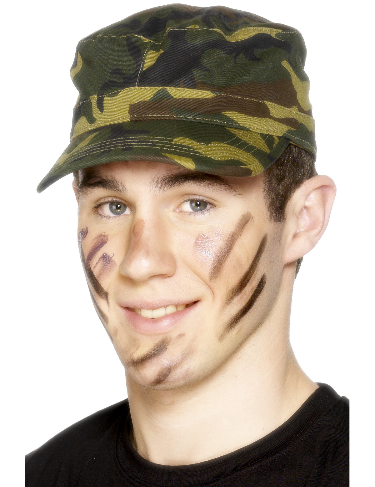 Casquette militaire pour adulte camouflage vert et marron