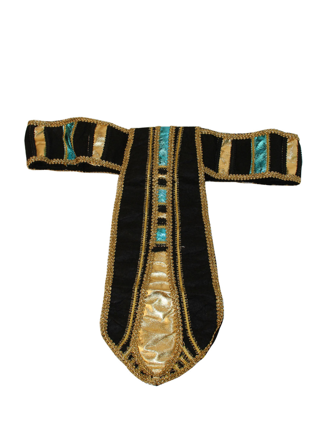 cinto egípcio para adulto preto, dourado e turquesa