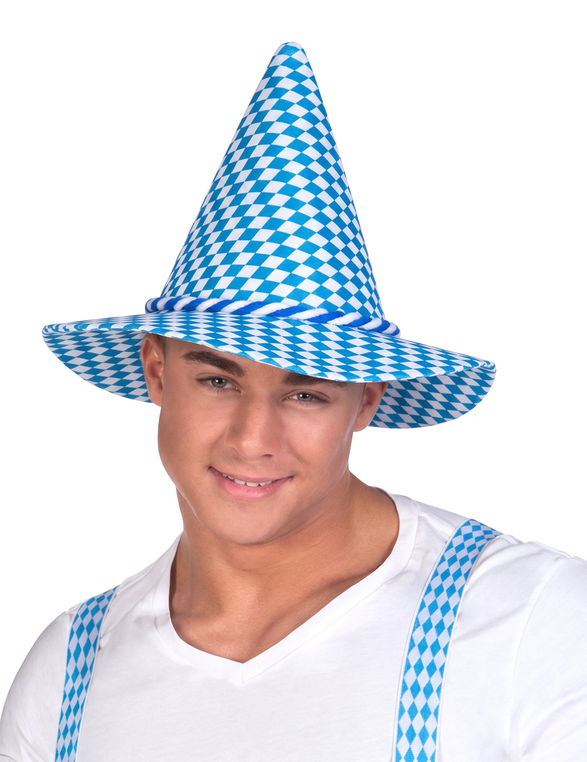 Chapéu bávaro azul e branco adulto