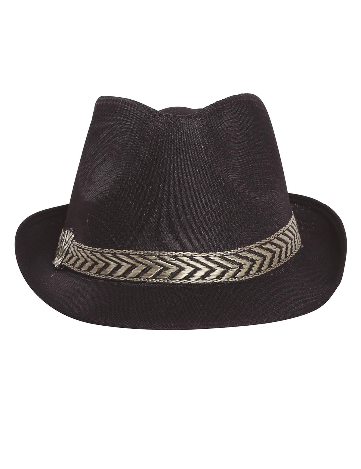 Vista frontal do chapéu borsalino trilby para adulto