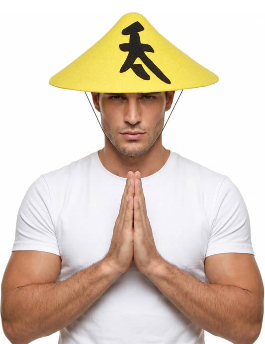 Chapéu chinês amarelo adulto