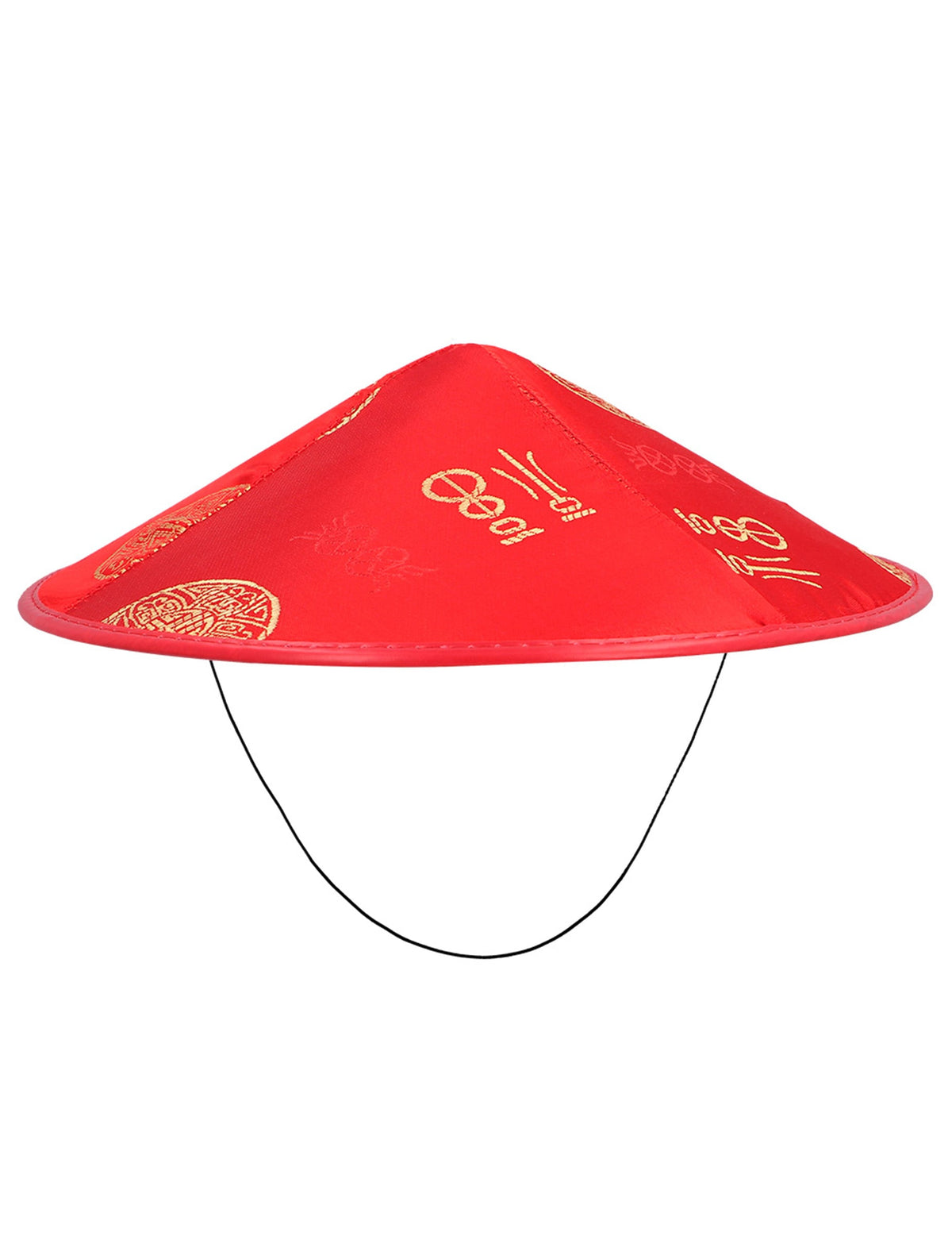 Vue de profil avec élastique du chapeau chinois pour adulte
