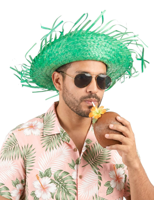 Chapéu Havaí verde adulto