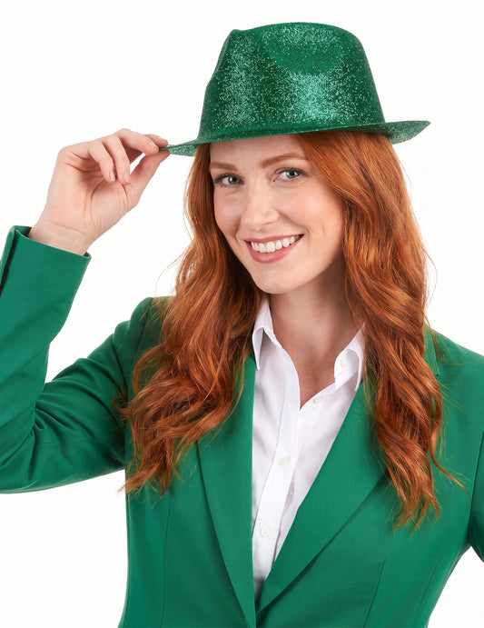 Chapéu brilhante verde adulto