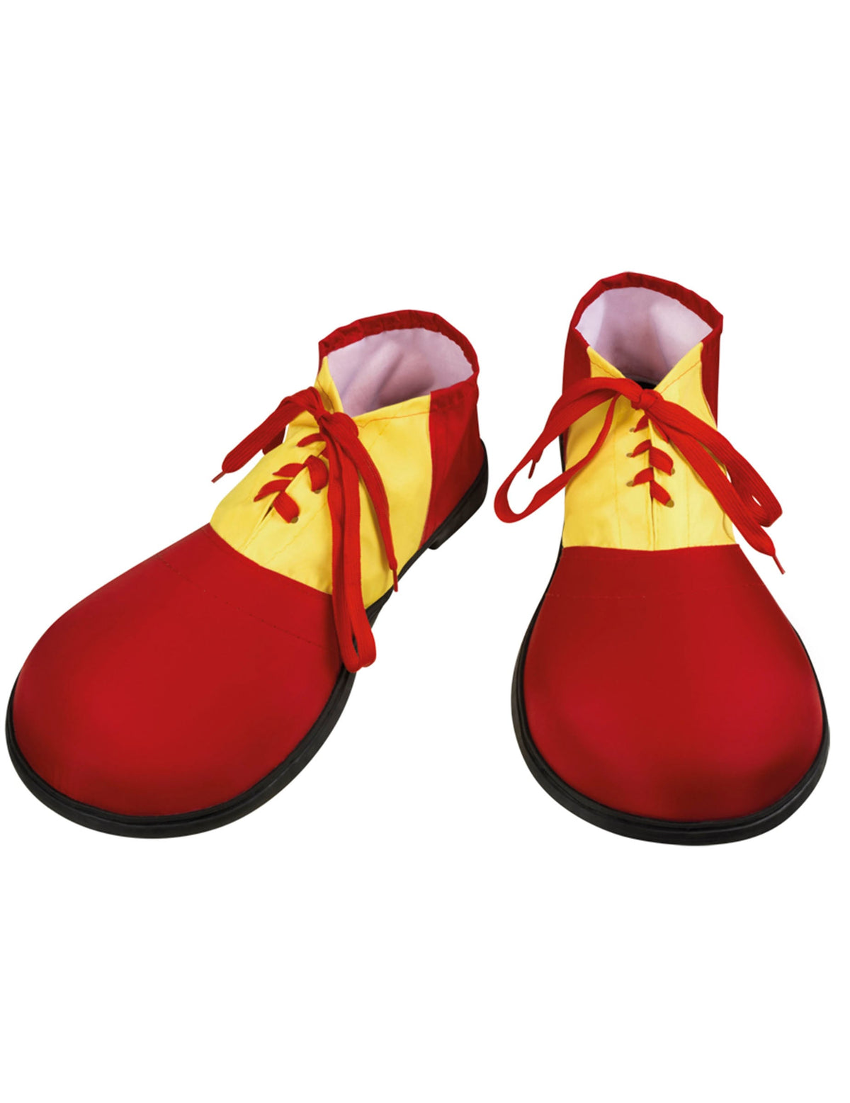 Chaussures de clown pour adulte rouges et jaunes