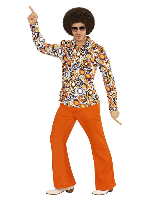 Camisa groovy bubbles anos 70' homem