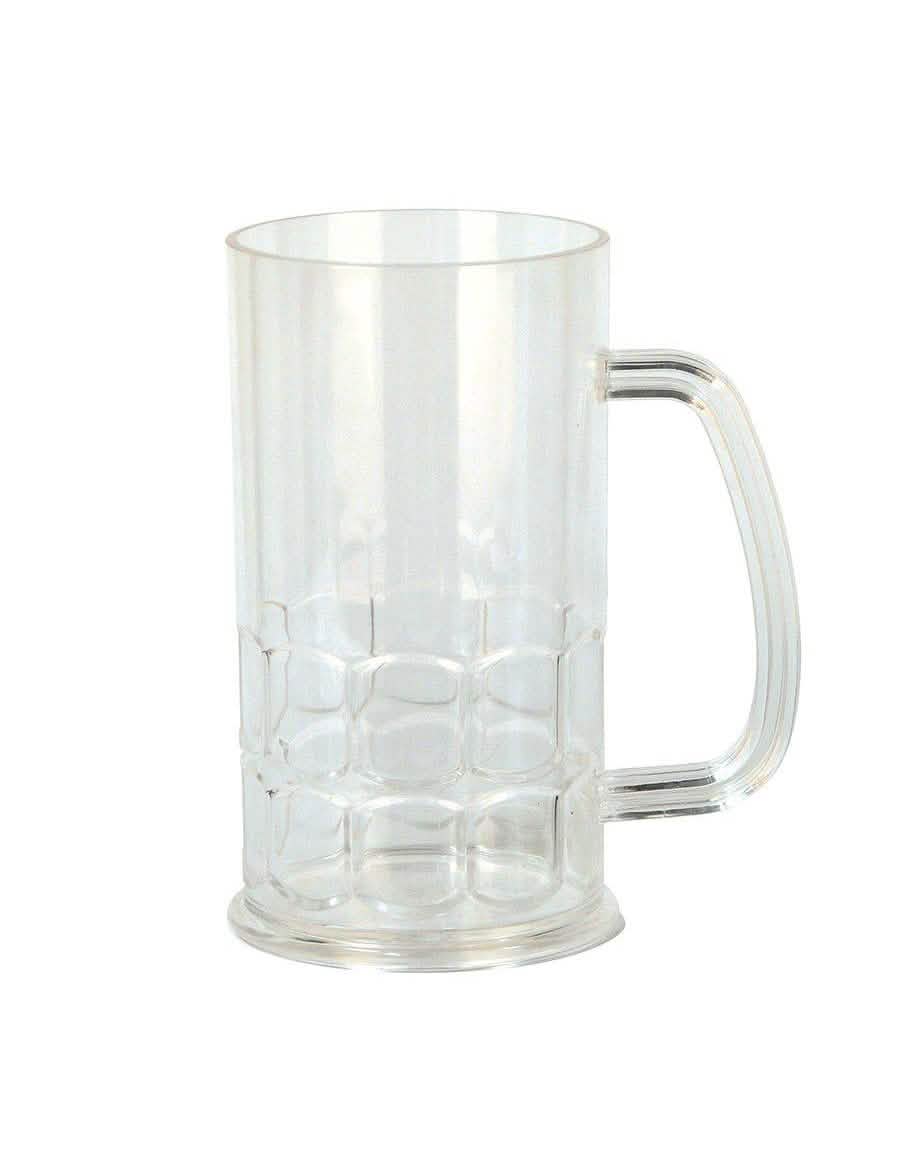 Caneca de cerveja transparente de plástico para adulto