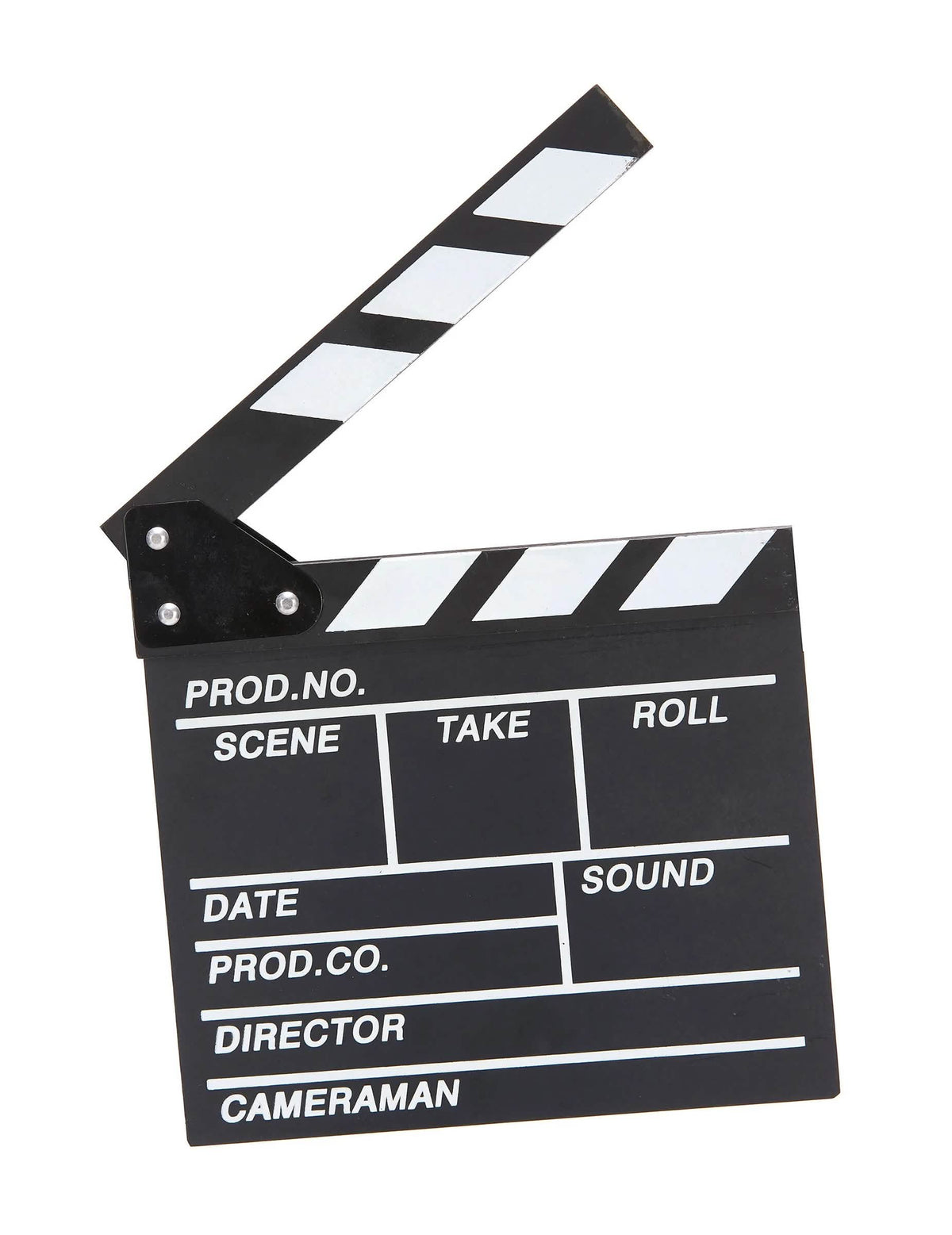Vue ouverte du clapper board cinéma