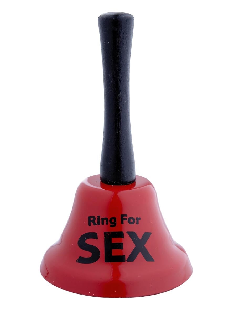 Cloche coquine humoristique pour adulte rouge avec inscription Ring For Sex
