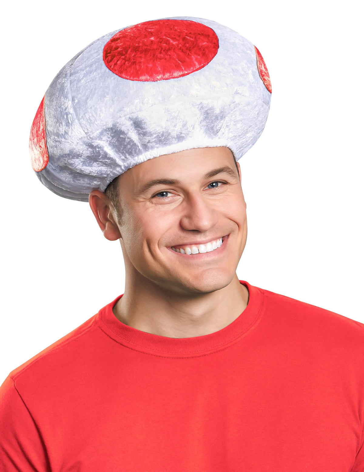 Chapéu cogumelo Toad Nintendo® para adulto branco com bolinhas vermelhas
