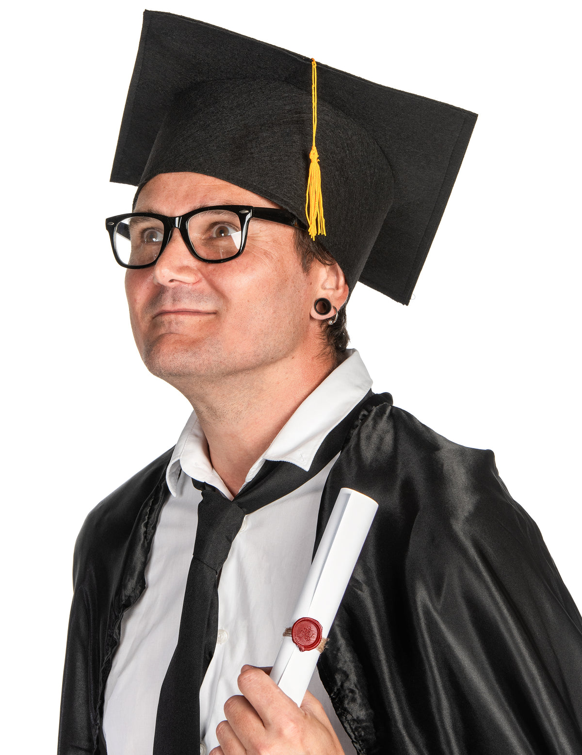 Chapéu de estudante preto adulto
