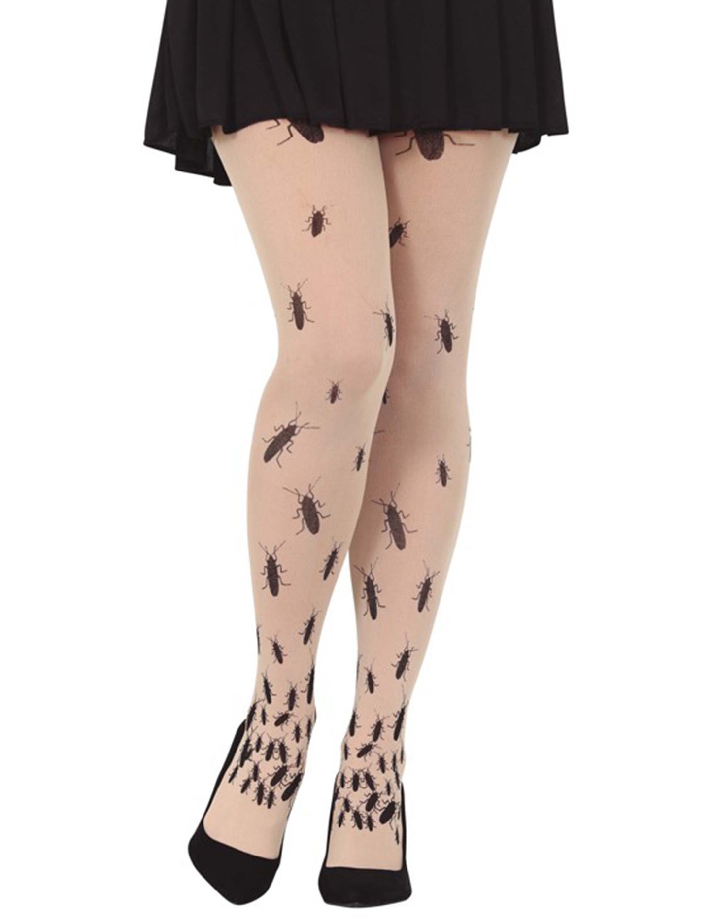 Collants avec cafards pour femme blancs