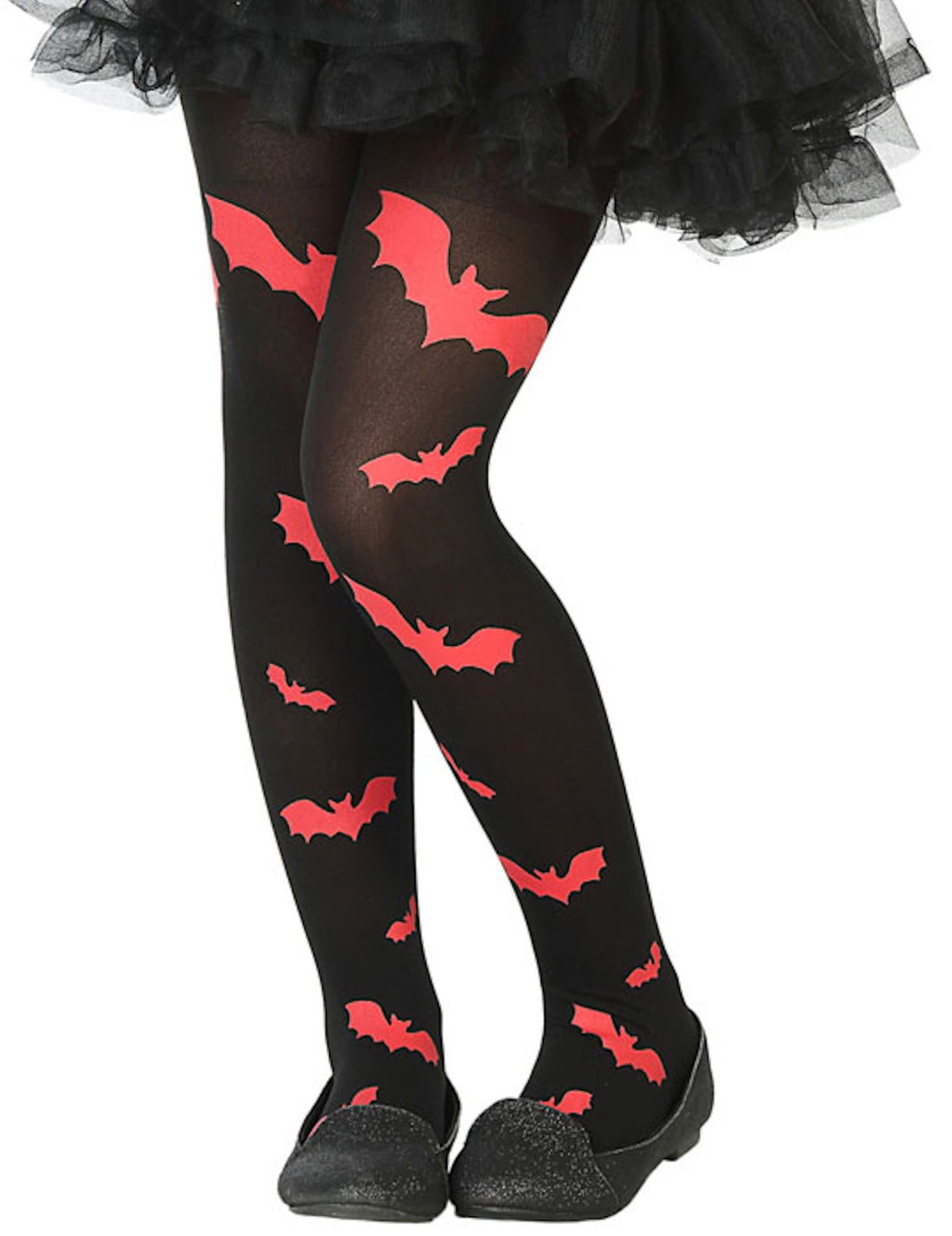 Collants chauve-souris pour enfant noir et rouge