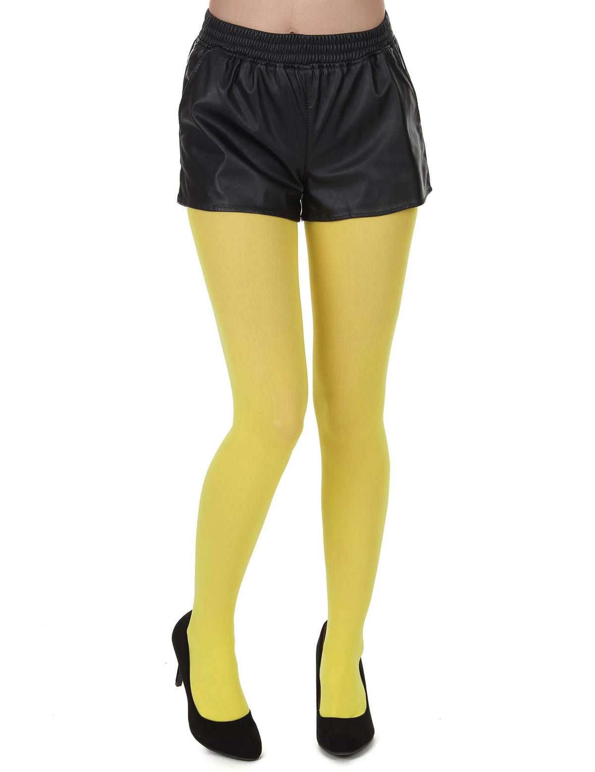 Collants opacos para adulto amarelo