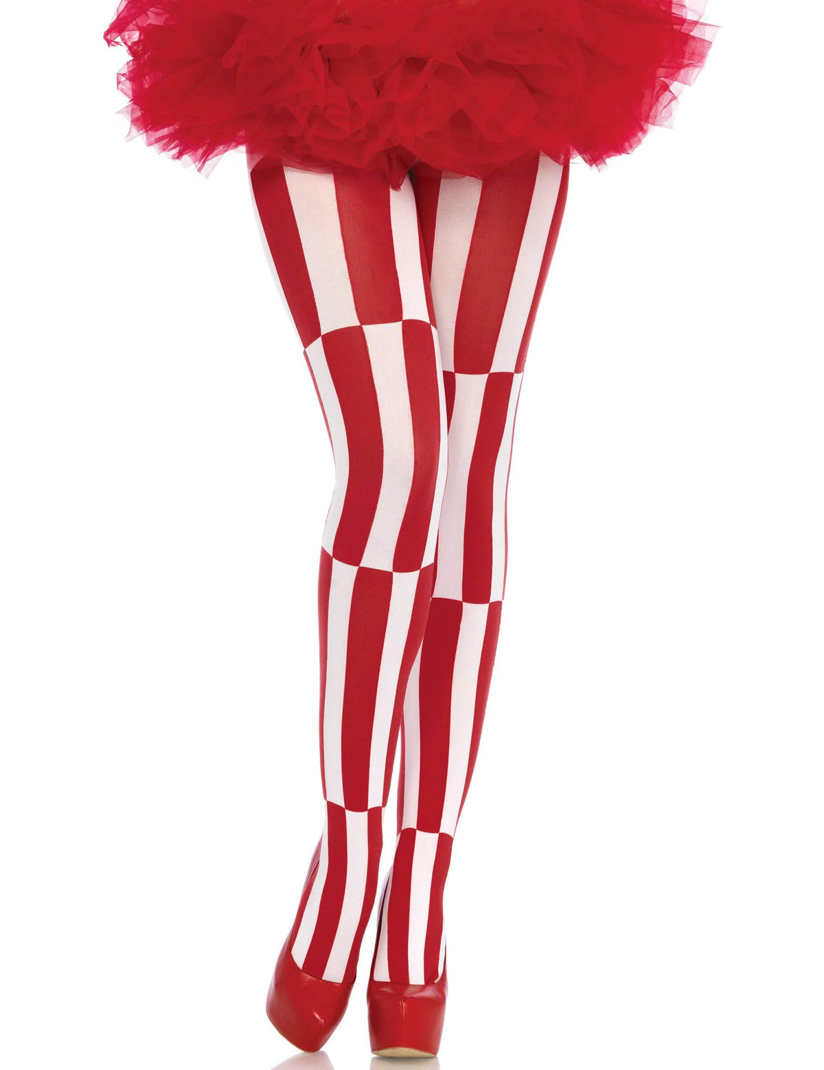 Collants de spandex com ilusão de ótica para mulher vermelho