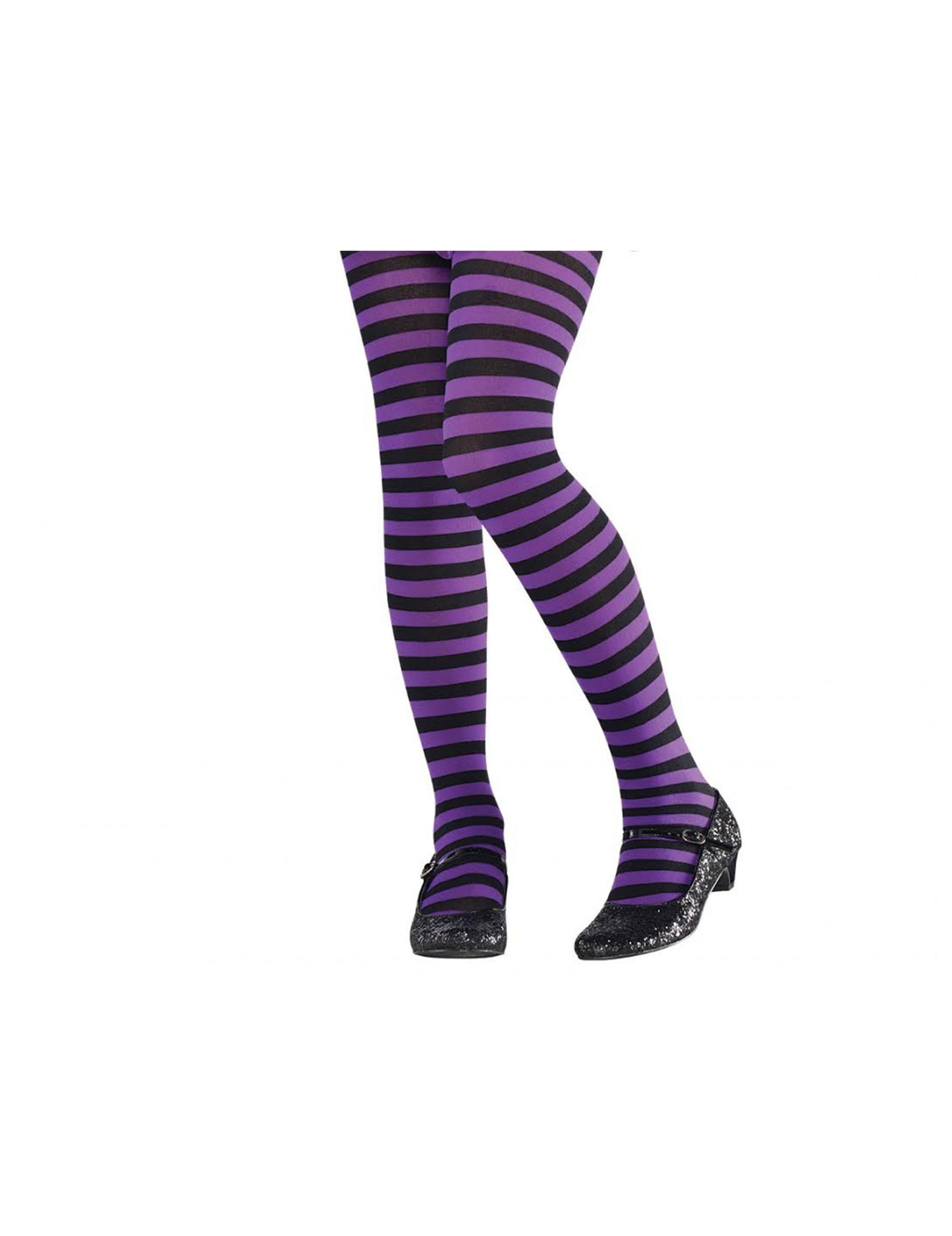 Collants rayés pour enfant violet et noir