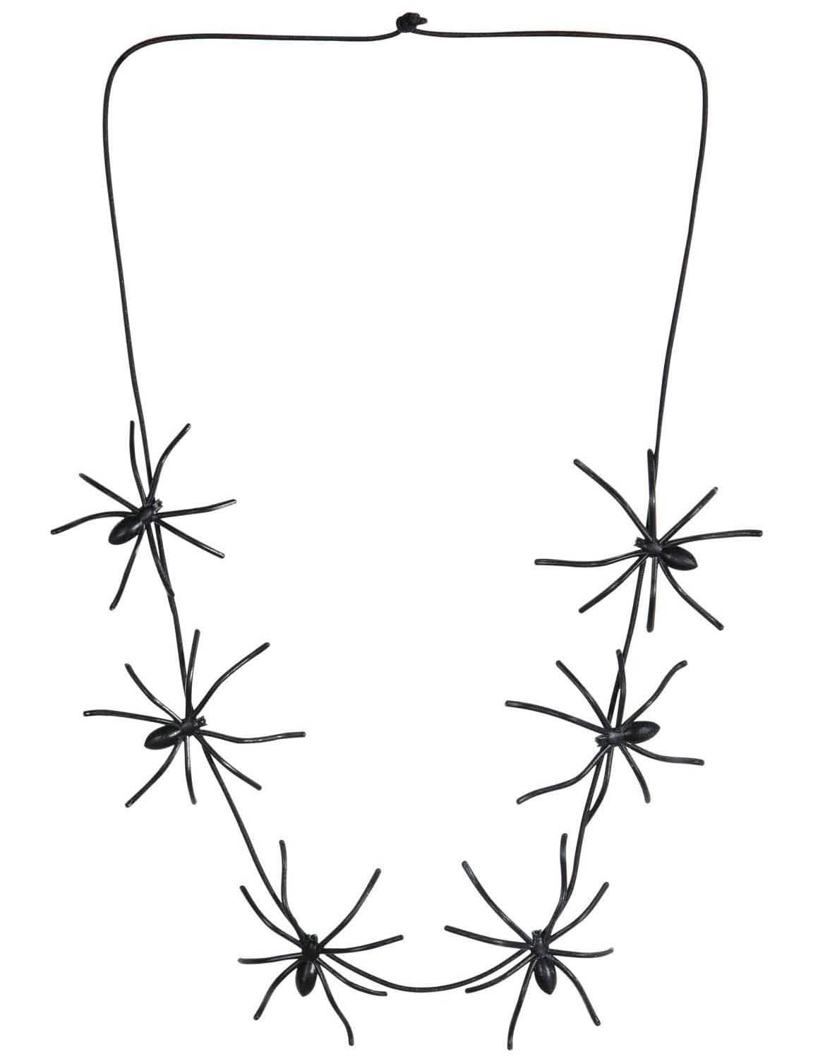 Colar aranha halloween para adulto preto