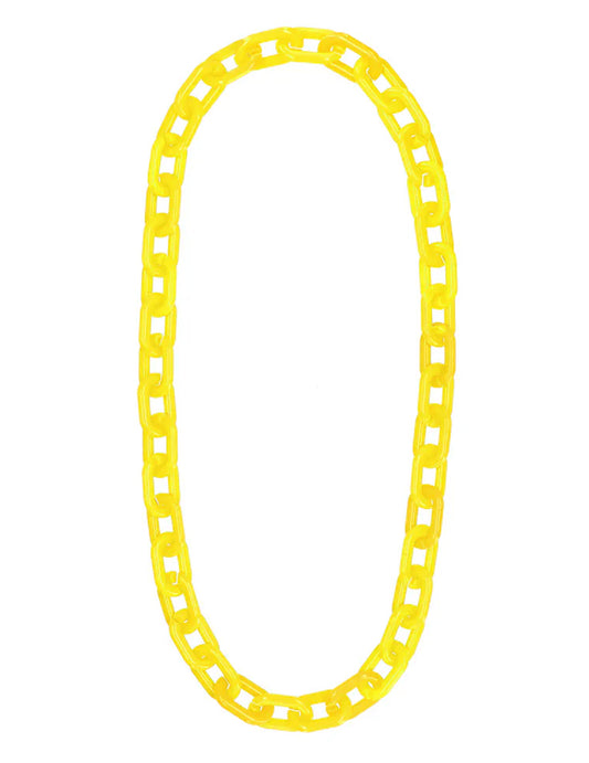 Colar de corrente larga amarelo néon