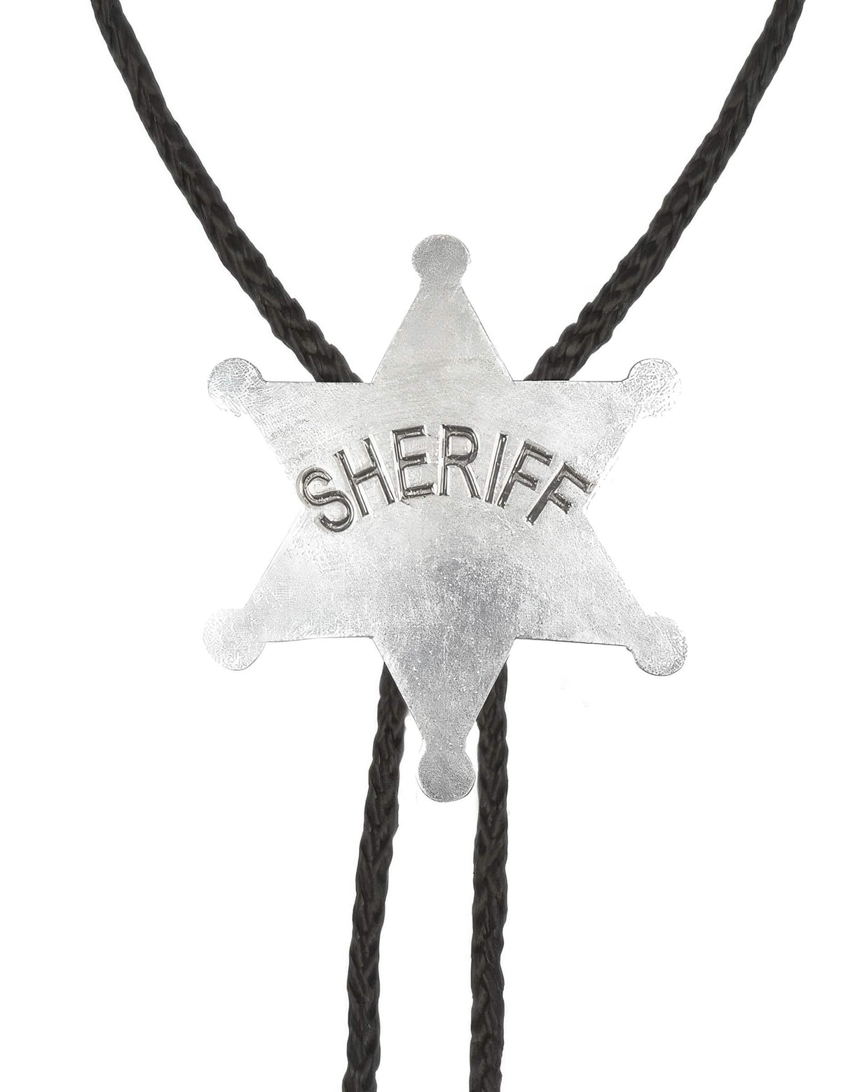 Primeiro plano da estrela do colar de xerife