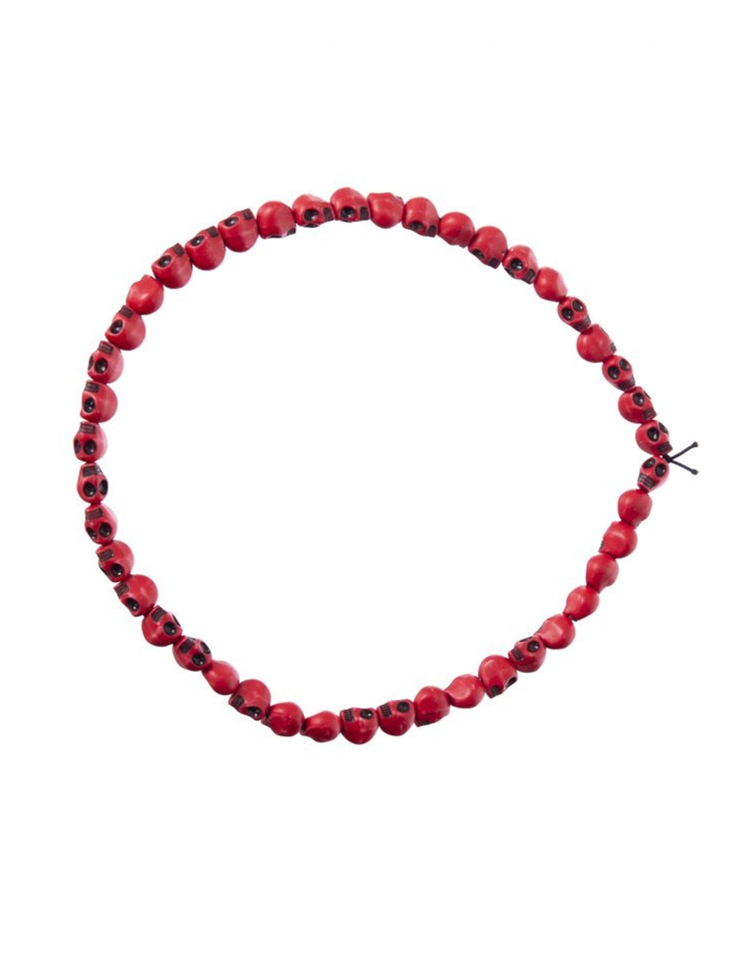 Collier têtes de mort pour adulte rouge