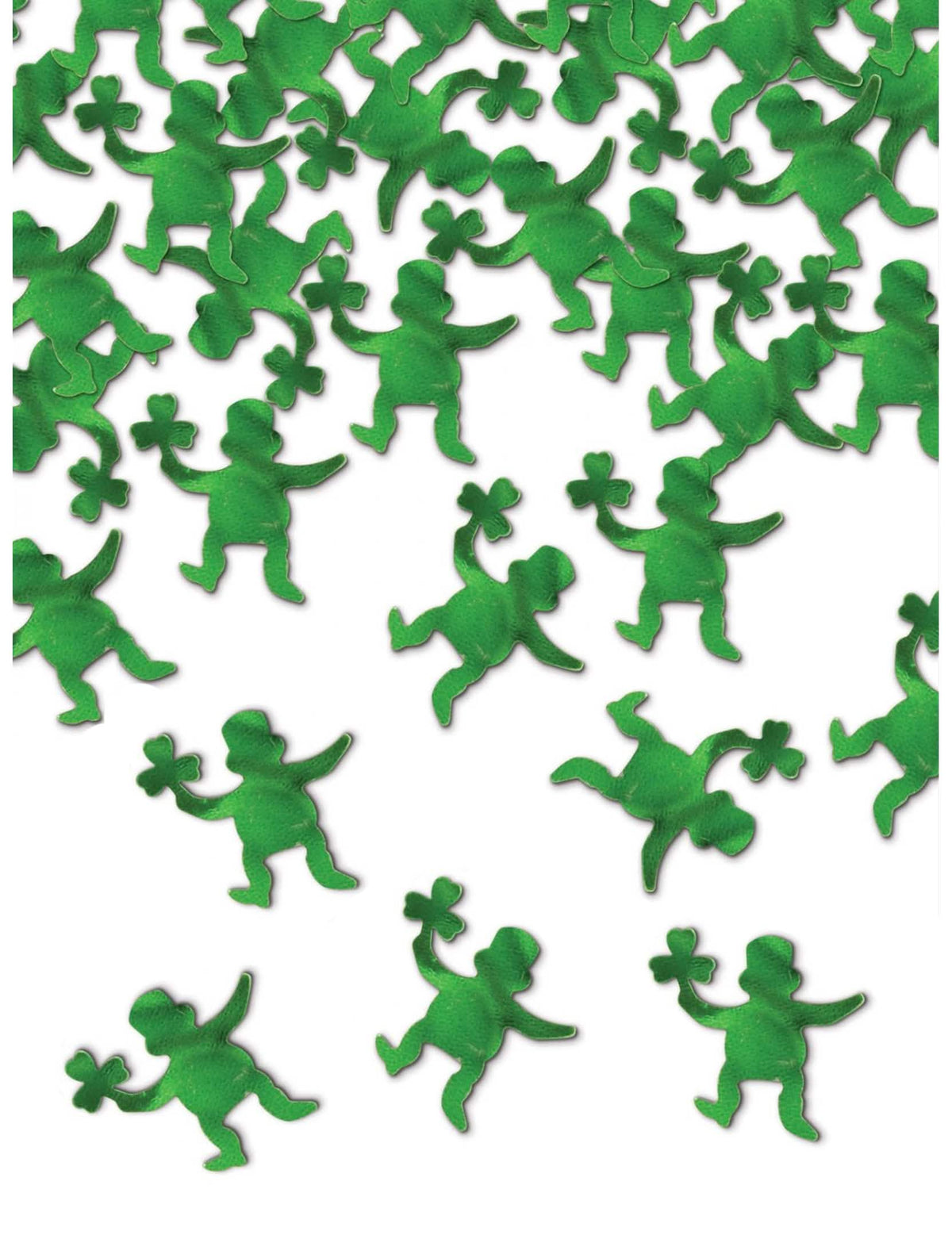 confettis de mesa leprechaun para festa verde metálico