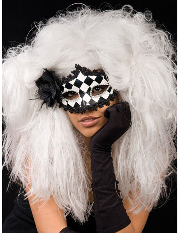 Perruque baroque pour femme blanche volumineuse