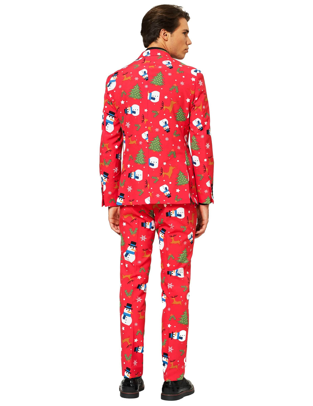 Vista de costas do fato Mr. Snowman para homem