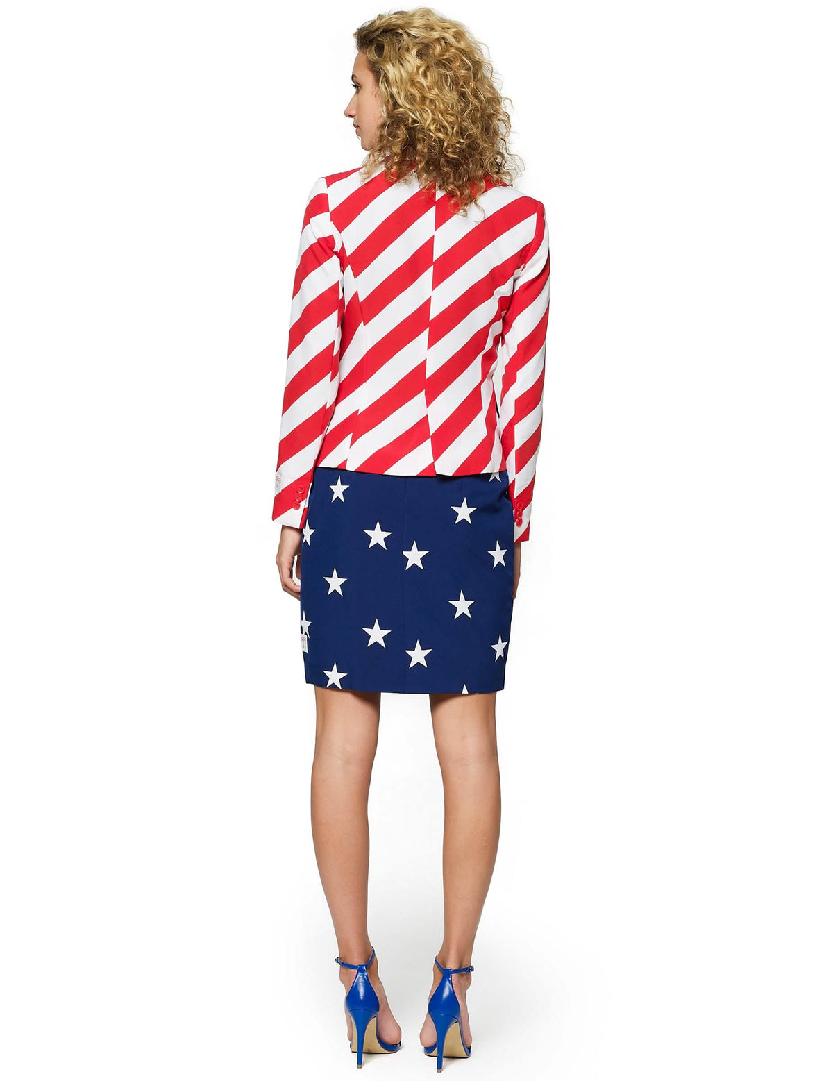 Vista de costas do fato Mrs. America Opposuits para mulher