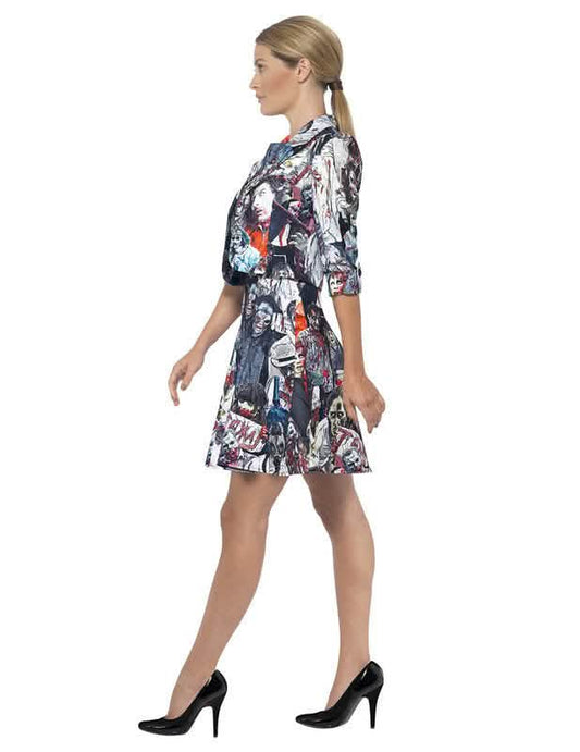 Vue de profil du costume Mrs. Zombie pour femme