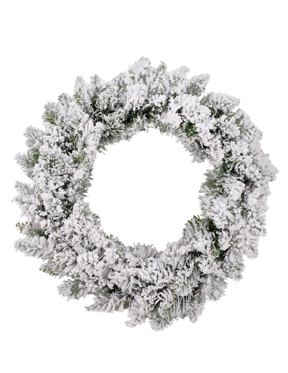Couronne de sapin enneigée pour Noël blanche et verte
