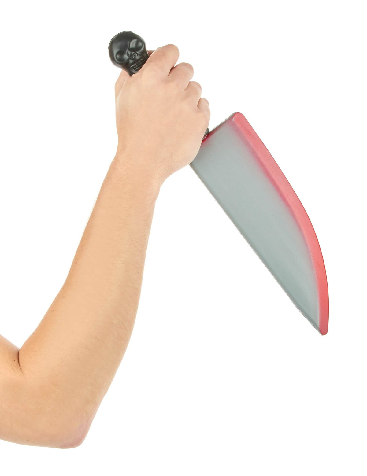 Demonstração do couteau em plástico halloween segurado na mão