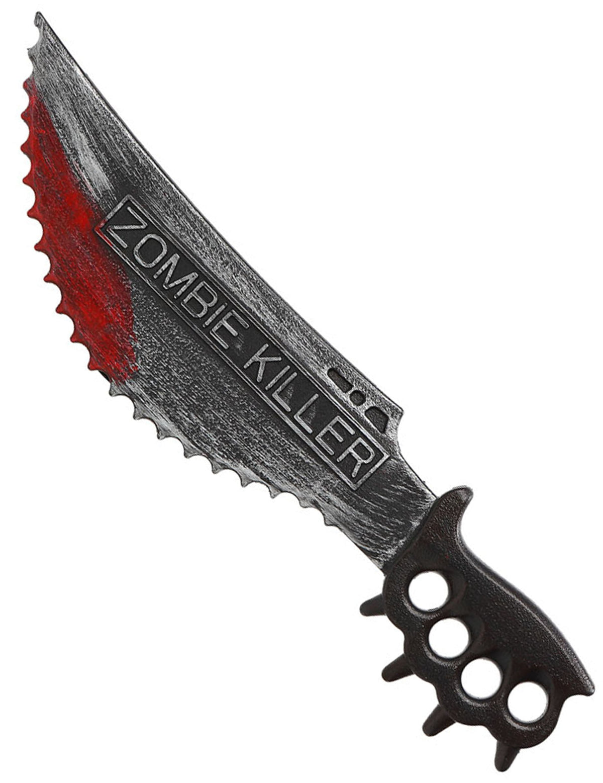 Couteau zombie killer pour adulte gris et ensanglanté