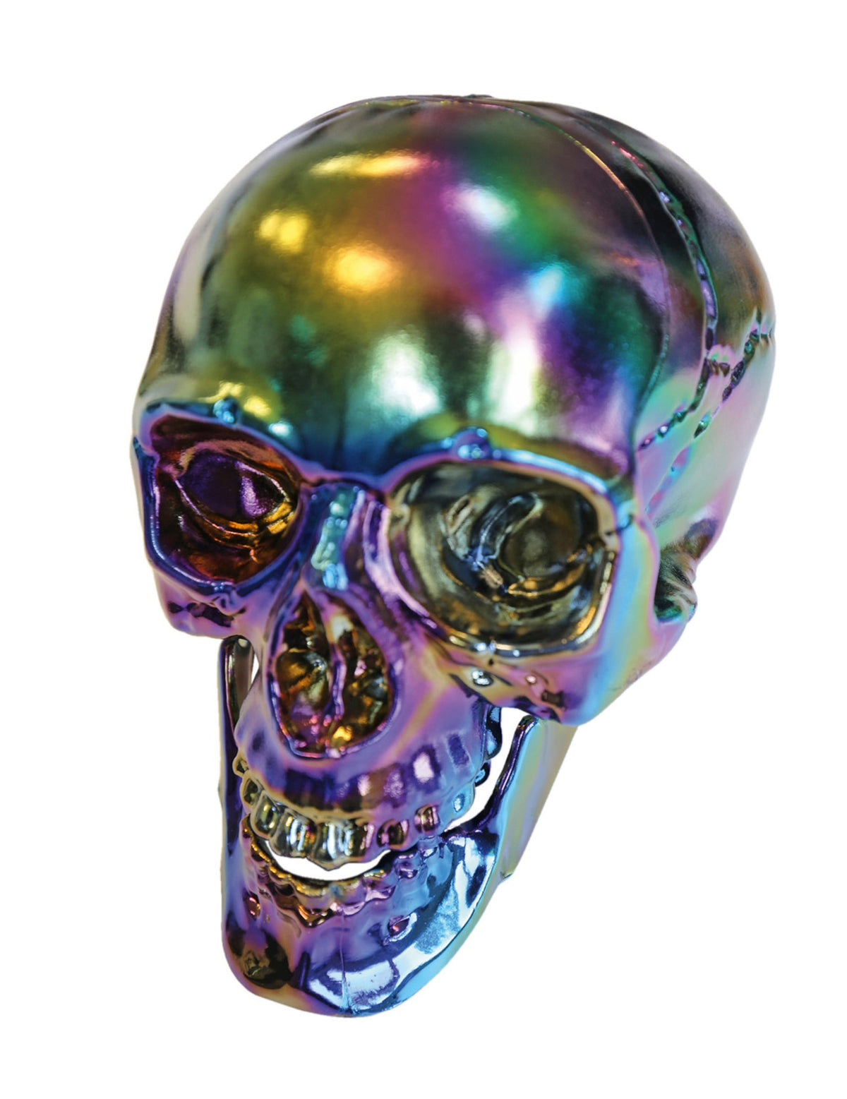 Crâne Halloween pour décoration aux reflets métallisés irisés