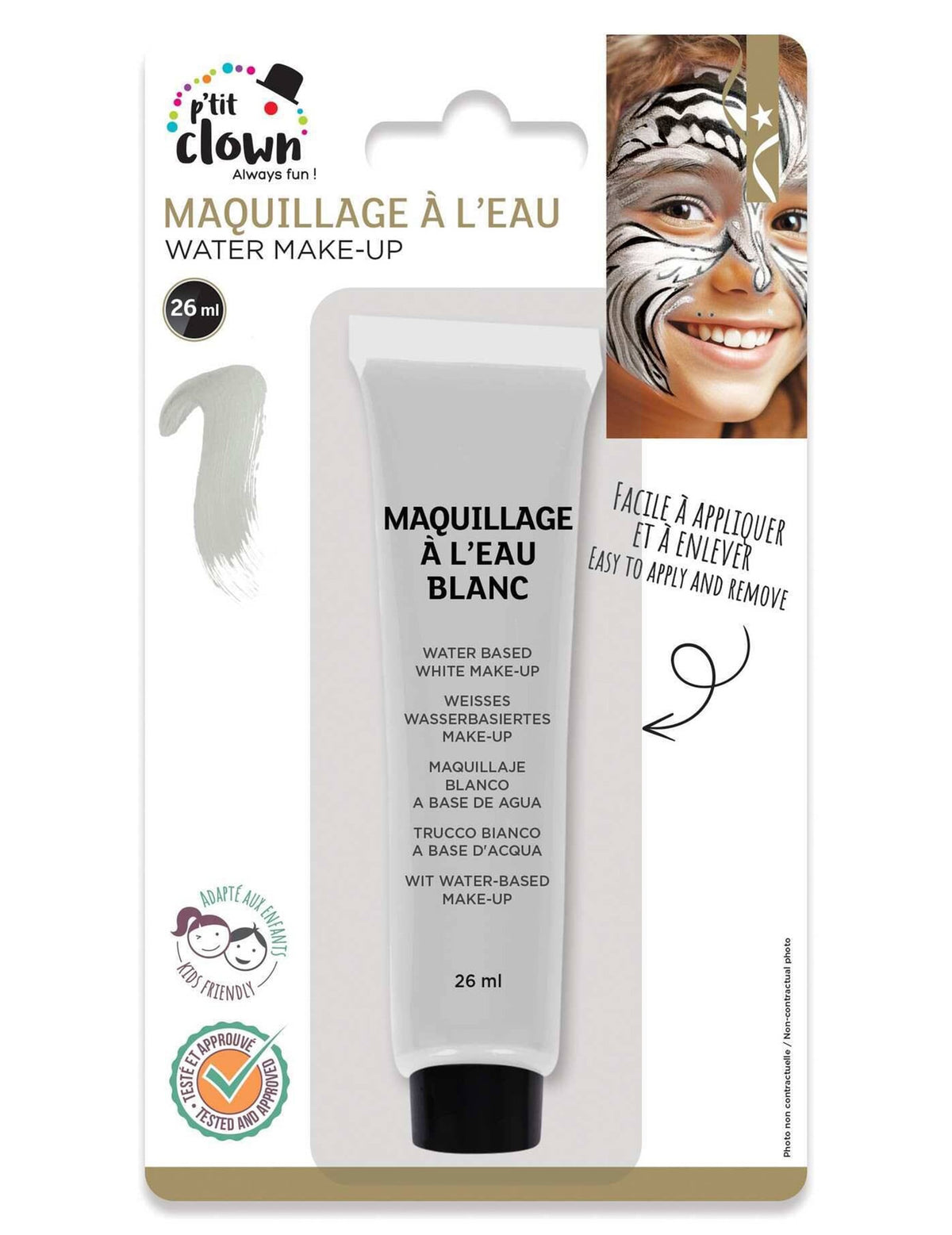 Packaging et tube de la crème de grimage pour enfant blanche à l'eau
