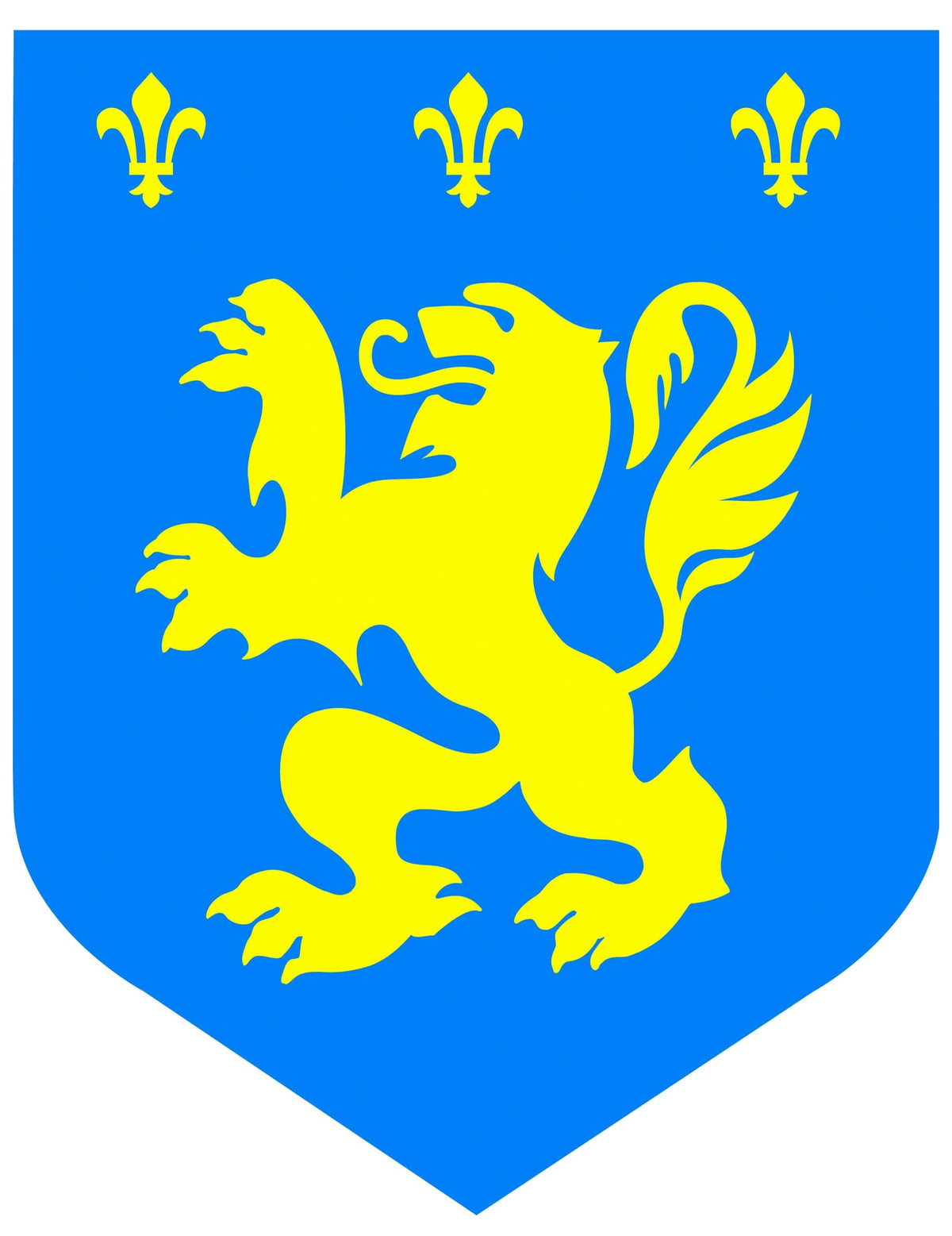 Cutout médiéval lion pour décoration bleu et jaune