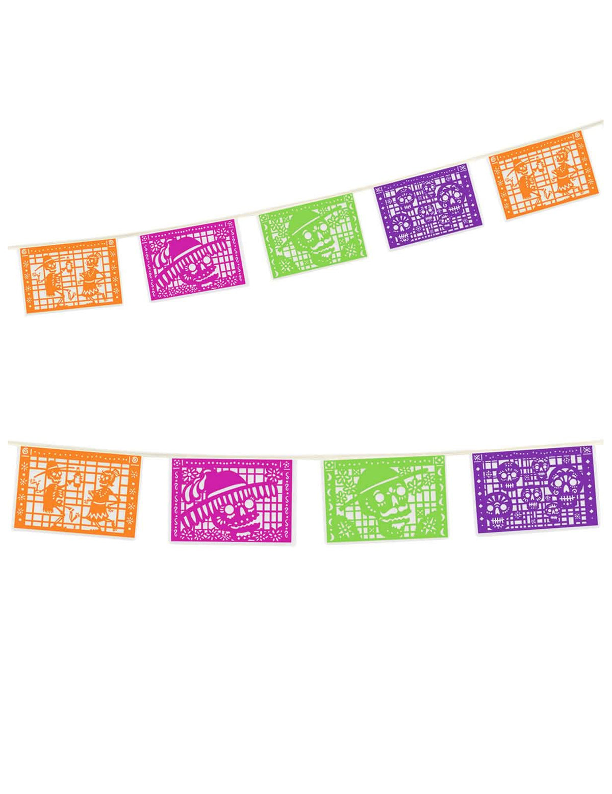 Guirlanda Papel picado Dia de los muertos multicores em plástico
