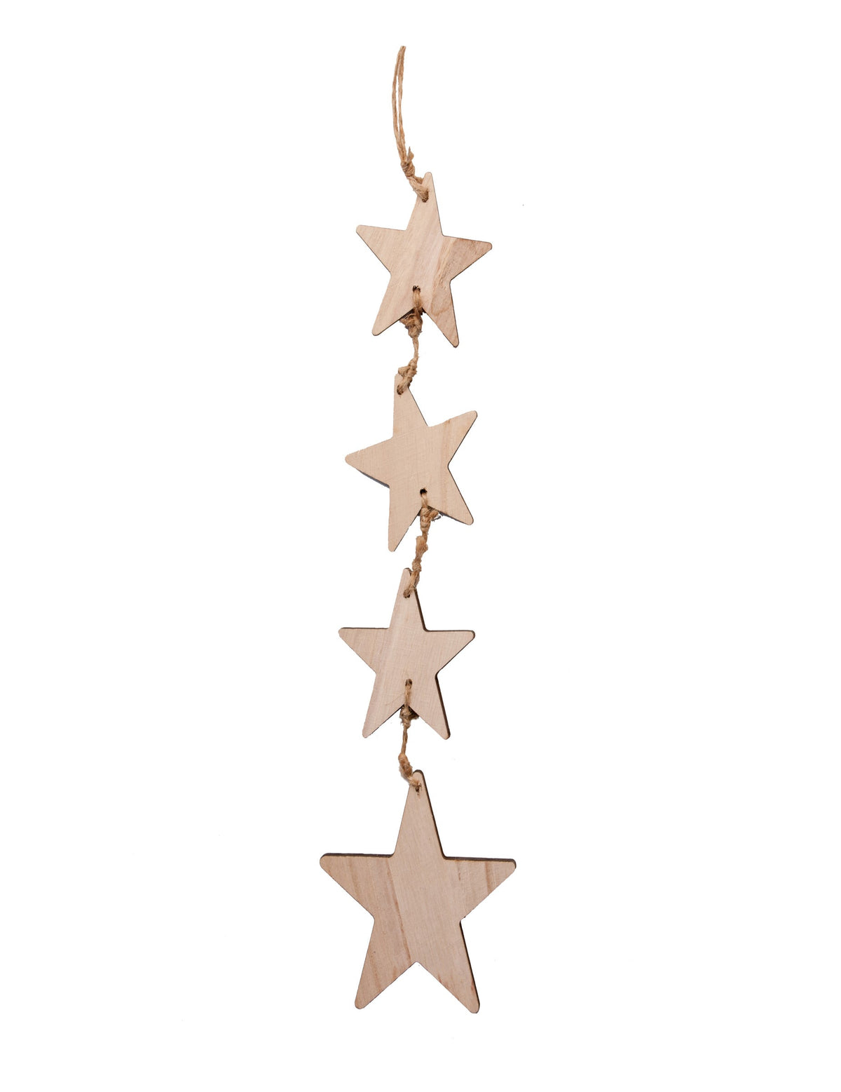 Decoração para pendurar estrelas para natal em madeira natural