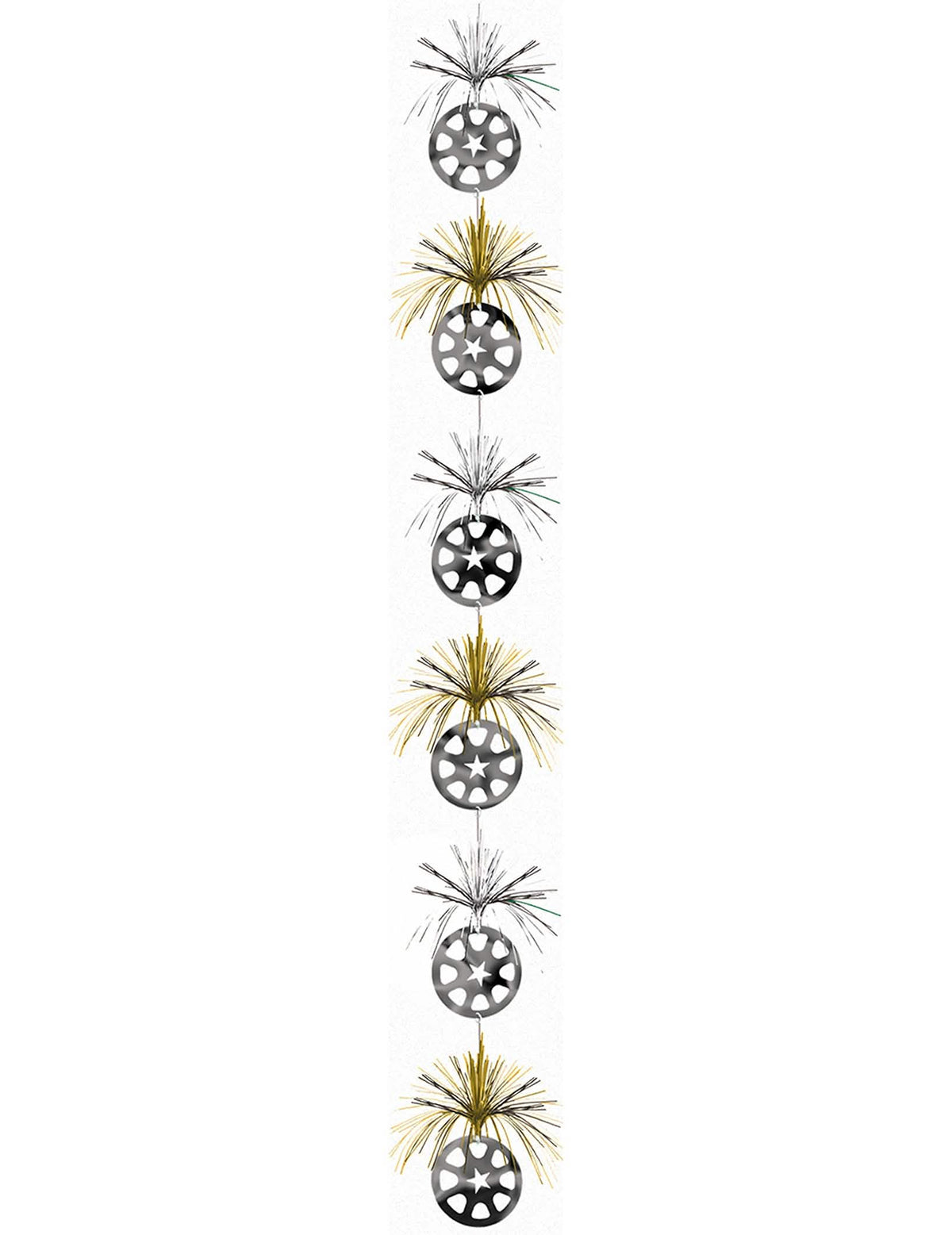 Décoration à suspendre étoiles pour fête or et argent métallisé