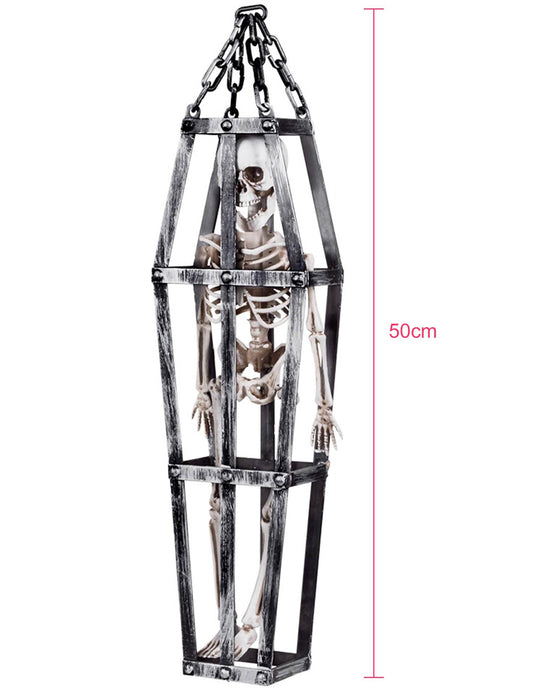 Dimensions de la décoration à suspendre squelette en cage