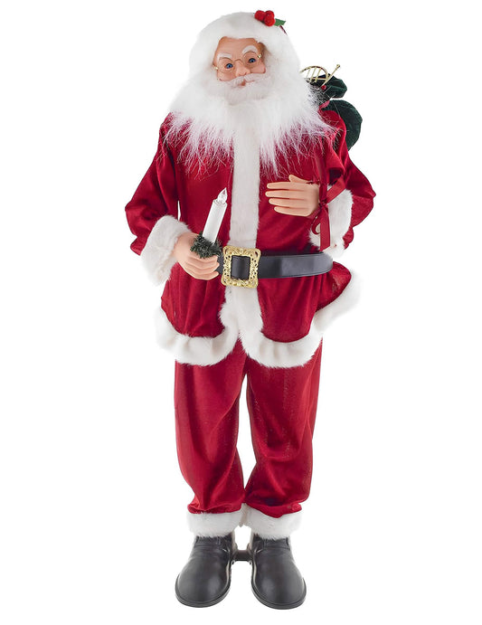 Vue de face de la décoration animée Père Noël musical