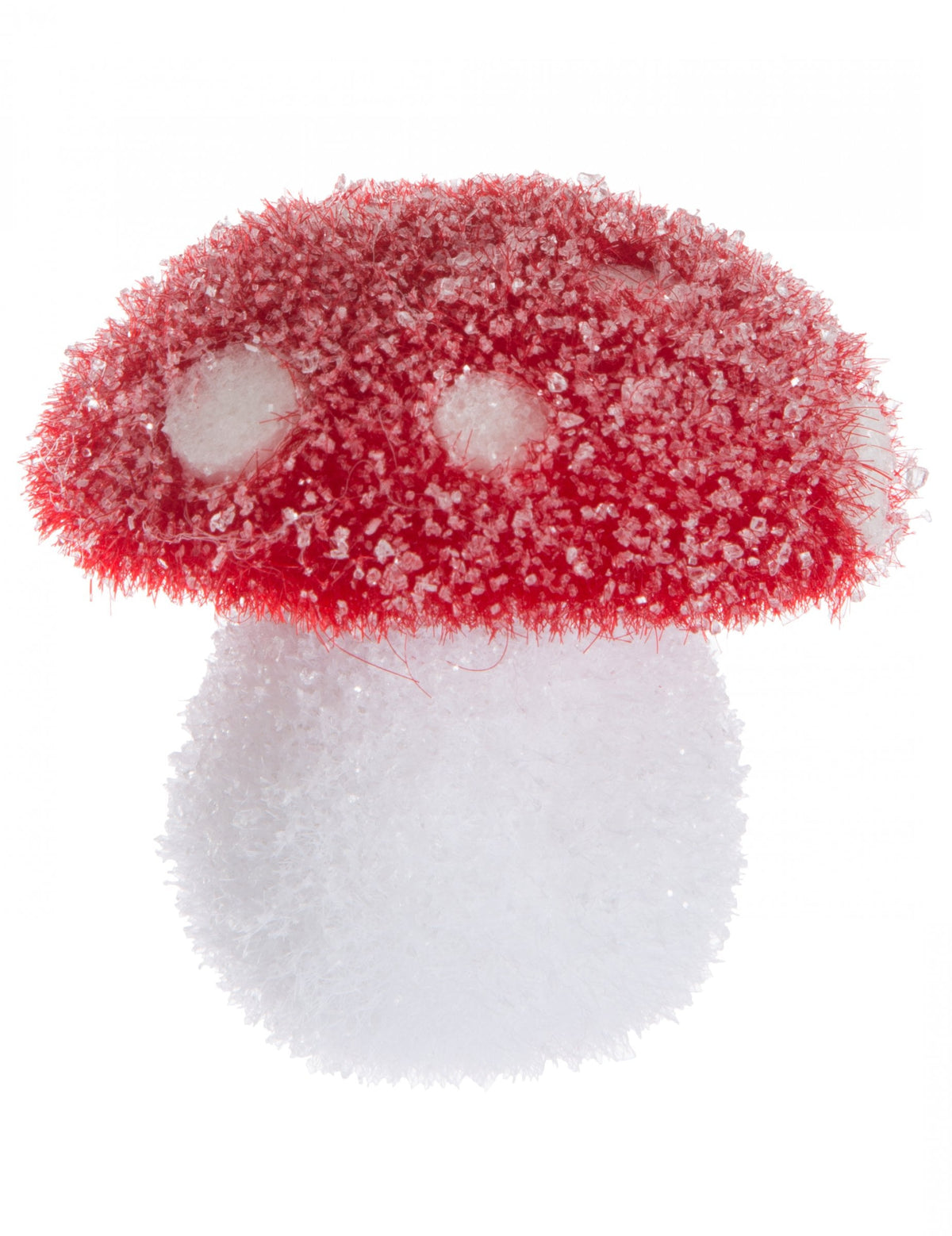 Decoração de cogumelo às bolinhas para festa vermelho e branco com efeito gelado
