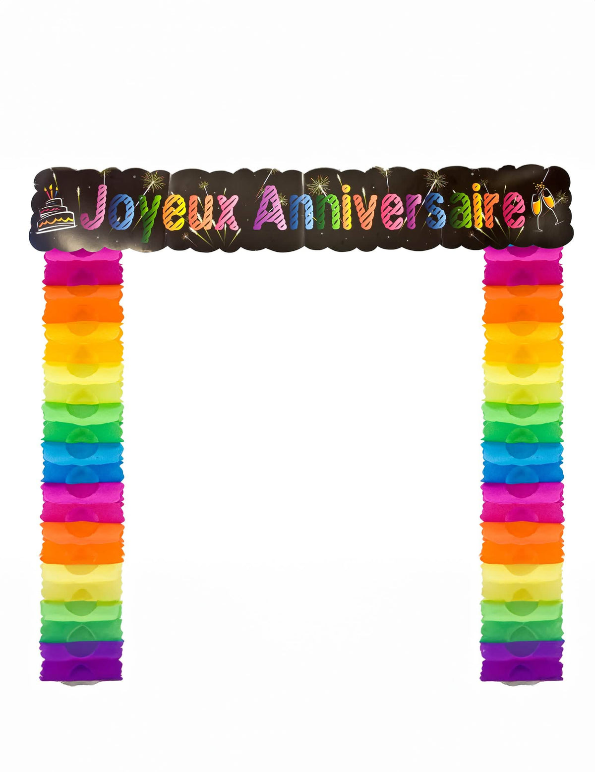 Decoração de porta parabéns chique para festa multicores
