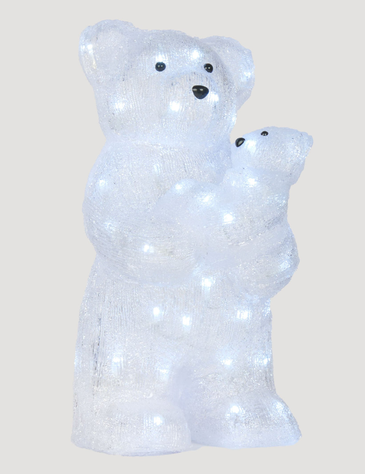 Décoration lumineuse ours polaire avec bébé blanc avec 56 LED